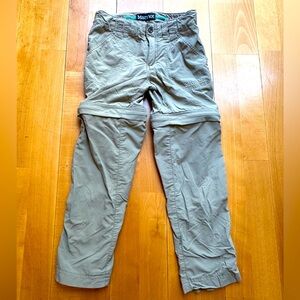 Girls Marmot Lobo’s convertible hiking pants size Small, 6, Khaki